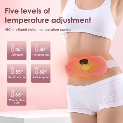 Electric Heating Pad Women Vibrator Period Pain Relief Device