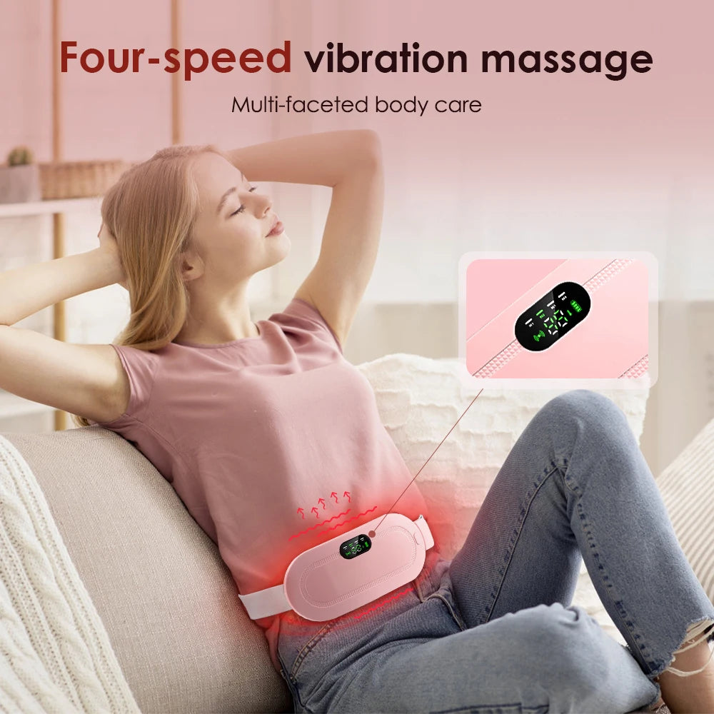 Electric Heating Pad Women Vibrator Period Pain Relief Device